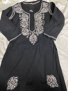 Black Chikankari Kurti