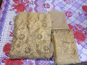 New Gown Beige Colour Bottom With Dupatta Set 🥰👌
