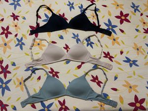 T-shirt Bra (Set Of 3) Black, Sea Green, Beige
