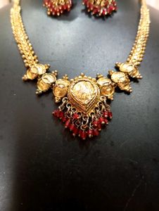 Vintage Gold Plated Necklace With Beads