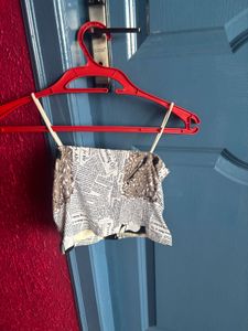 Newspaper Print Crop Top
