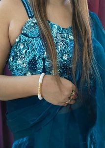 Elegant Teal Layered / Ruffle Lehnga Dress