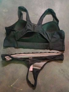 Black Sports Bra &amp; Thong Set