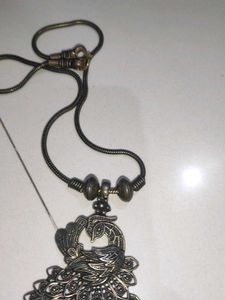Navratri Peacock Pendant Necklace