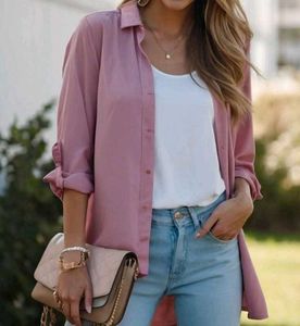 Dusty Rose Button-Down Top