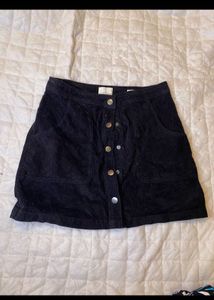 Black Mini Denim Skirt