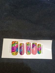 Neon Animal Print Press-On Nails