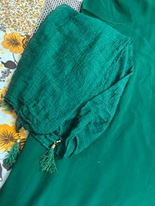 Emerald Green Embroidered Frock