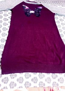 Girls Purple Butterfly sweater