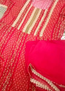 Red &amp; Gold Kurta Set