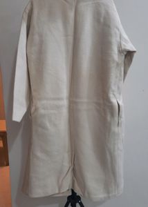 Subtle Long Off White Over Coat