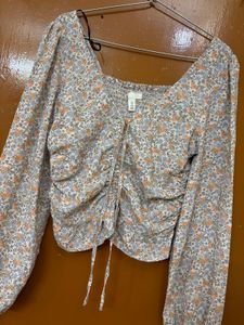 H&amp;m Blouson Crop Top