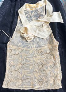Halter neck cream party top