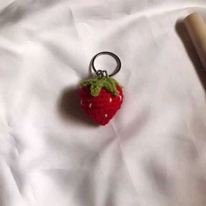 Strawberry Crochet Keychain