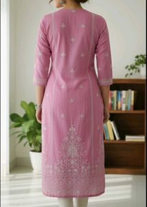 Pink Embroidered Kurta