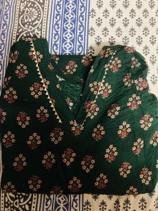 Green Floral Kurta