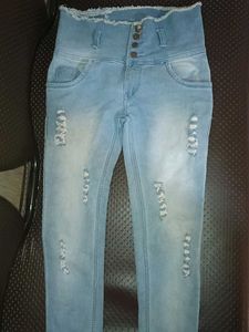 Distressed High-Waisted Jeans