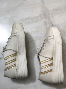 White Heeled Sneakers