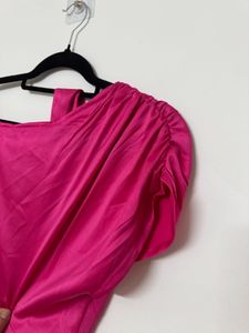 Women Pink One-Shoulder Mini Dress