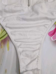 (1132)White Ribbed Bodysuit