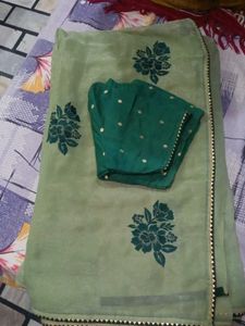 Elegant Green Floral Saree