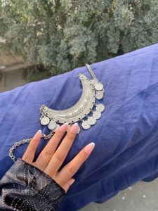 Silver Crescent Necklace
