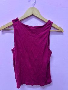 magenta top