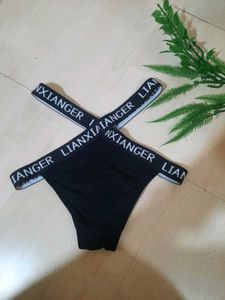 Black Criss-Cross Thong
