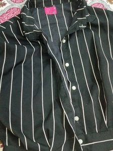 Striped Button-Down Top