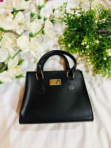 Detachable Black Leather HandBag For Women