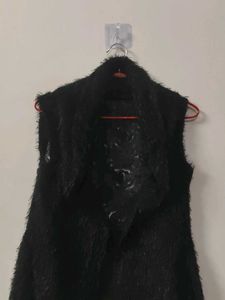 Fuzzy Black Vest