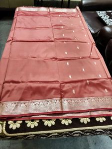 Elegant Peach Banarasi Silk Saree