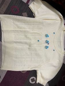 Cute Embroidered Knit Top