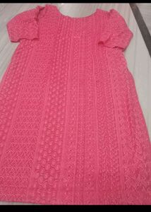 Pink Embroidered Kurti
