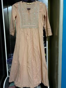 Avaasa Peach Colour Anarkali Kurta Size XS