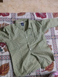 Allen Solly Green Patterned Shirt