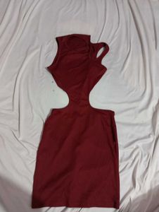 Burgundy Shein Cutout Dress