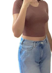 Brown Top - ZARA Casual Basic