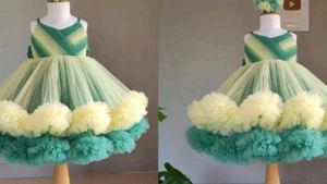 Adorable Green &amp; Yellow Tulle Dress