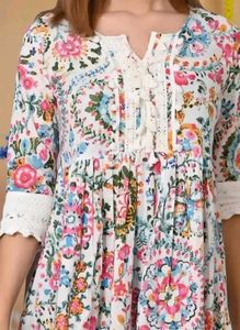 A Line Floral Kurti