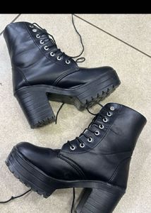 Chunky Black Platform Combat Boots
