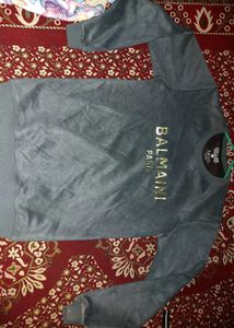 Balmain Paris Gey Crewneck Sweatshirt For Girls