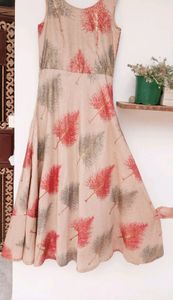 Light Brown Women Party Wear Gown/Dress