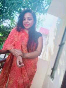 Beautiful Orange Pink Saree