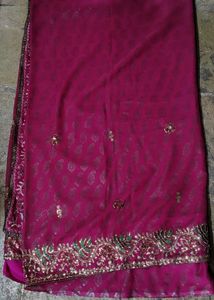 Dark Pink Saree with Blouse