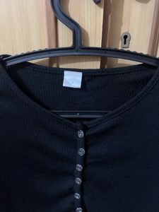 Black Long Sleeve Top- S