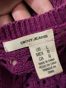 DKNY IMPORTED  Purple Knit Cardigan