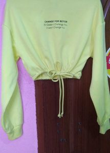 Lime Green Cropped Sweatshirt