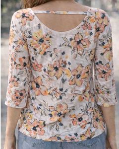 Floral Print 3/4 Sleeve Top