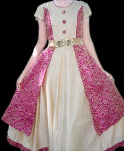 Elegant Pink & Cream Dress